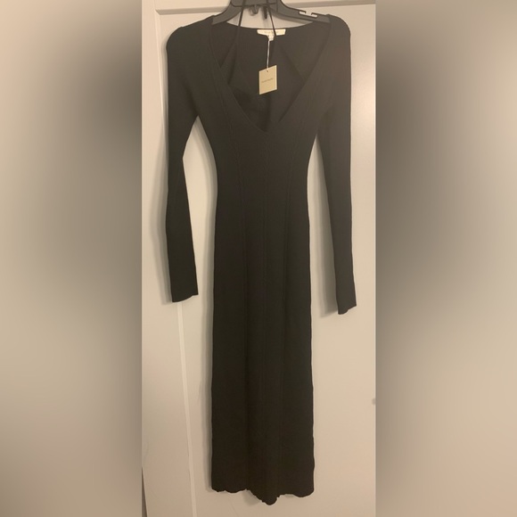 NWT Favorite Daughter Black Take Me Somewhere Midi Sweater Dress Size Medium - Picture 13 of 16